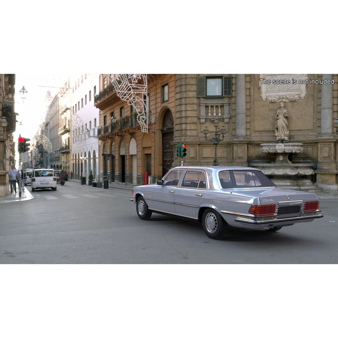 Mercedes Benz 350 SE 3D Model – Classic Luxury Sedan, PBR Textures - View 8