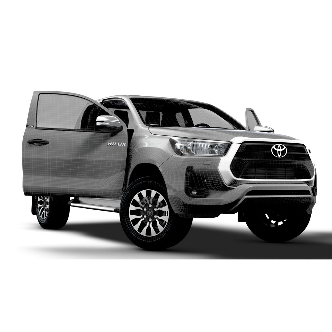 Toyota Hilux Xtra Cab HQ Interior 2024 3D Model – High Poly Game Asset, FBX - View 16