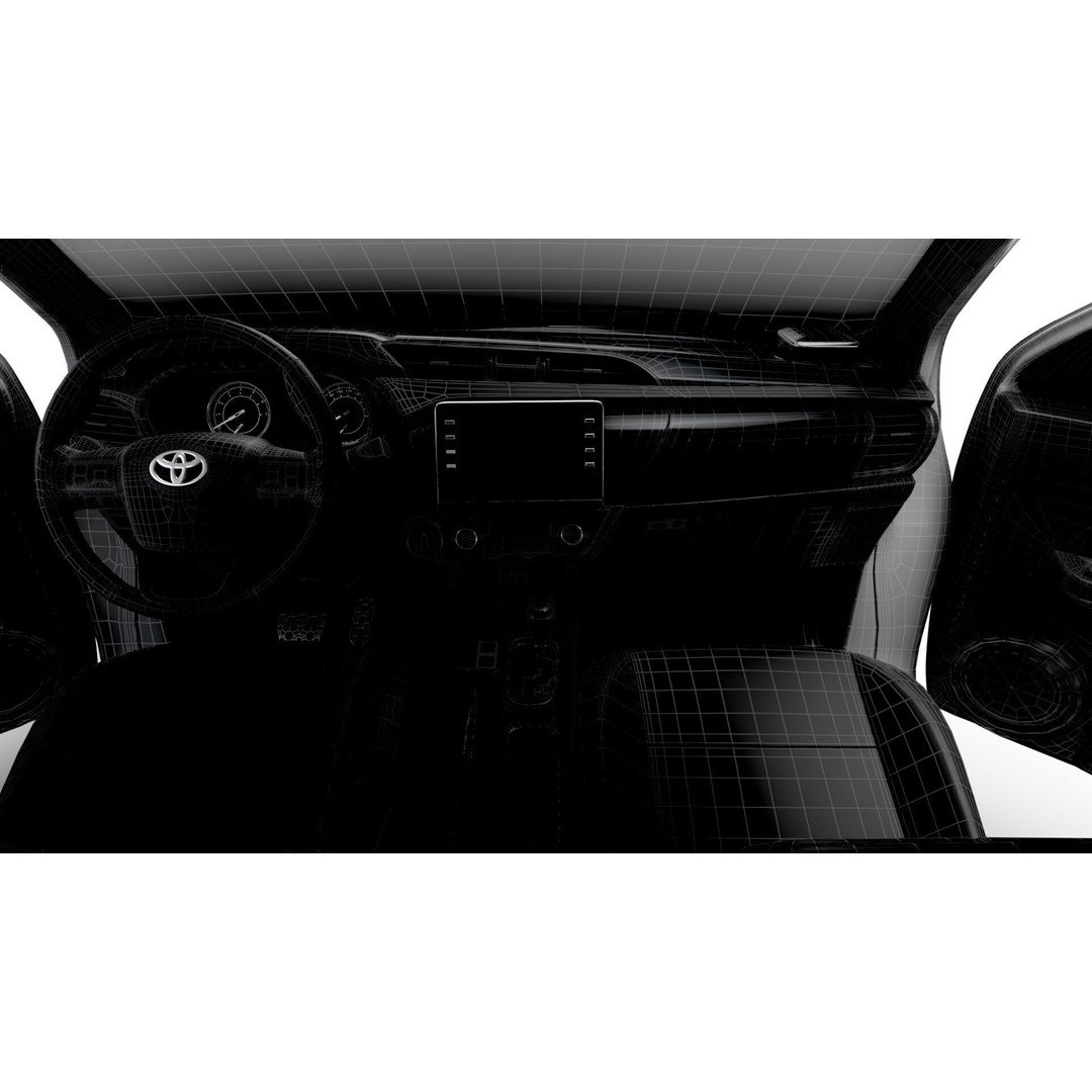 Toyota Hilux Xtra Cab HQ Interior 2024 3D Model – High Poly Game Asset, FBX - View 17