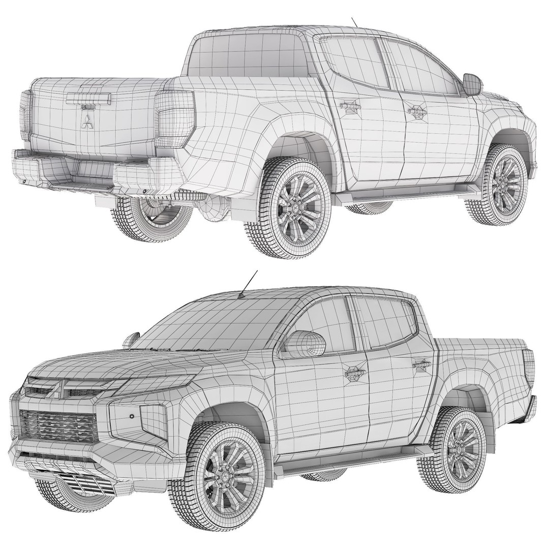 Mitsubishi L200 Triton 2021 3D Model – High Poly Game-Ready Asset, FBX, OBJ - View 15