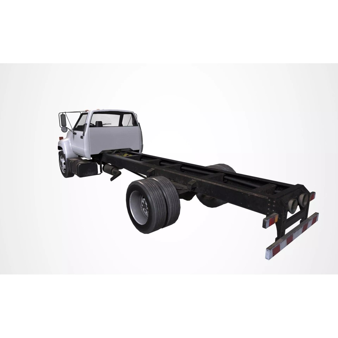 GMC Truck 3D Model – Low Poly Game Asset, FBX with PBR Textures - View 12