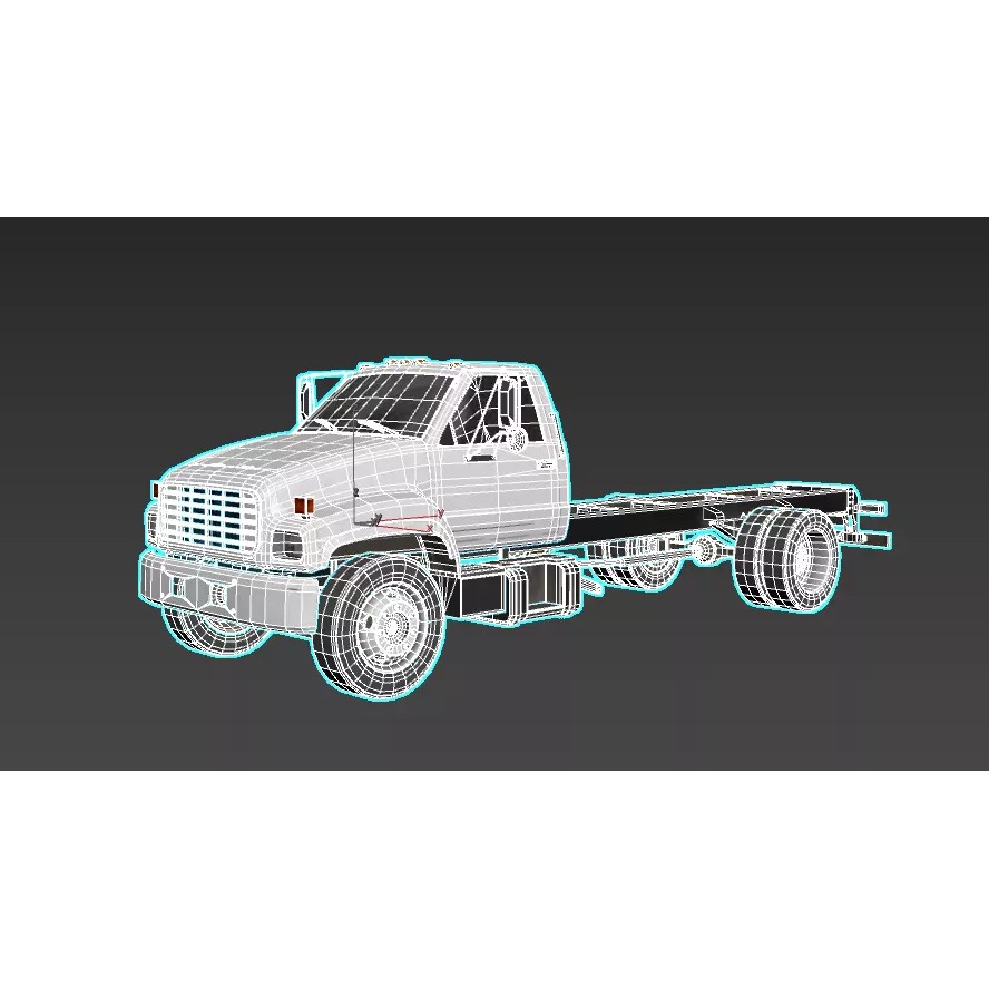 GMC Truck 3D Model – Low Poly Game Asset, FBX with PBR Textures - View 19