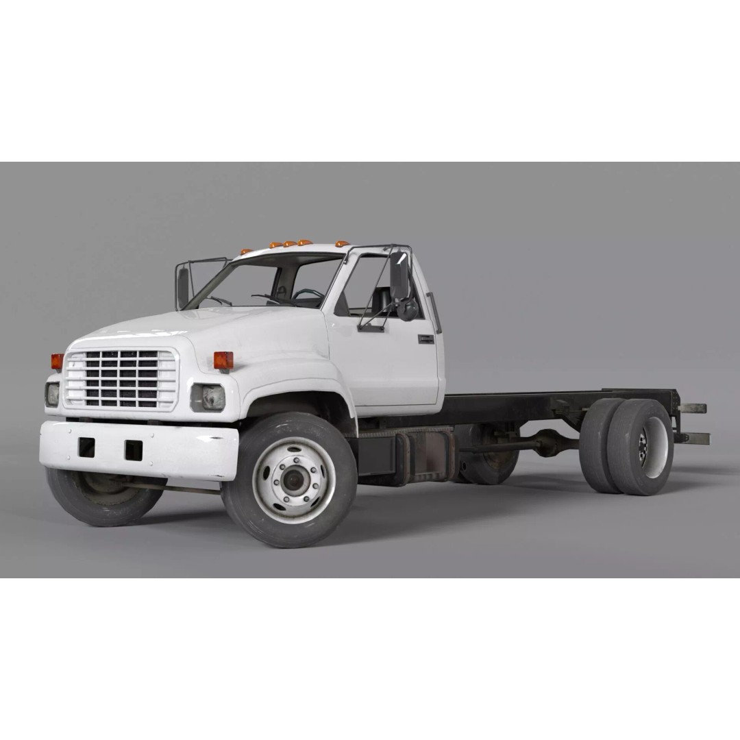GMC Truck 3D Model – Low Poly Game Asset, FBX with PBR Textures - View 2