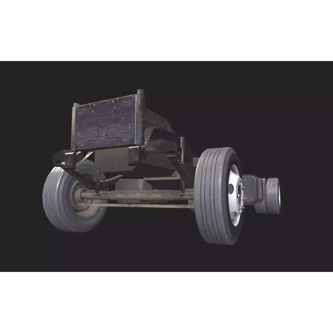 GMC Truck 3D Model – Low Poly Game Asset, FBX with PBR Textures - View 20