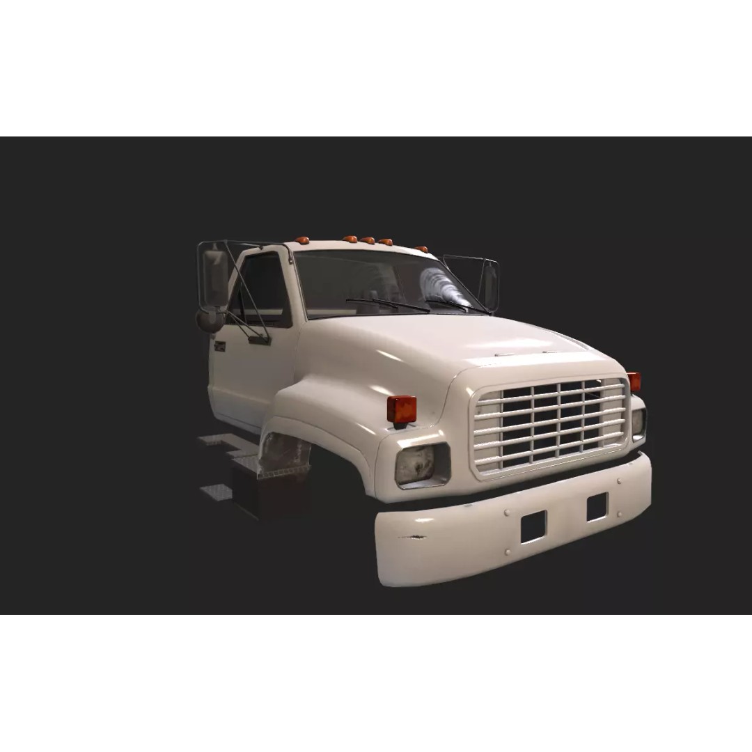 GMC Truck 3D Model – Low Poly Game Asset, FBX with PBR Textures - View 22
