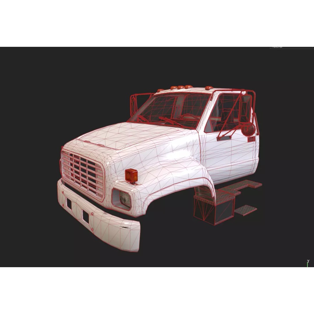 GMC Truck 3D Model – Low Poly Game Asset, FBX with PBR Textures - View 24