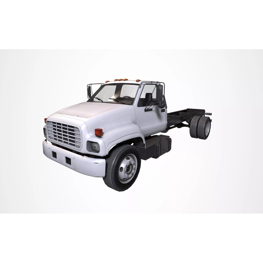 GMC Truck 3D Model – Low Poly Game Asset, FBX with PBR Textures - View 3