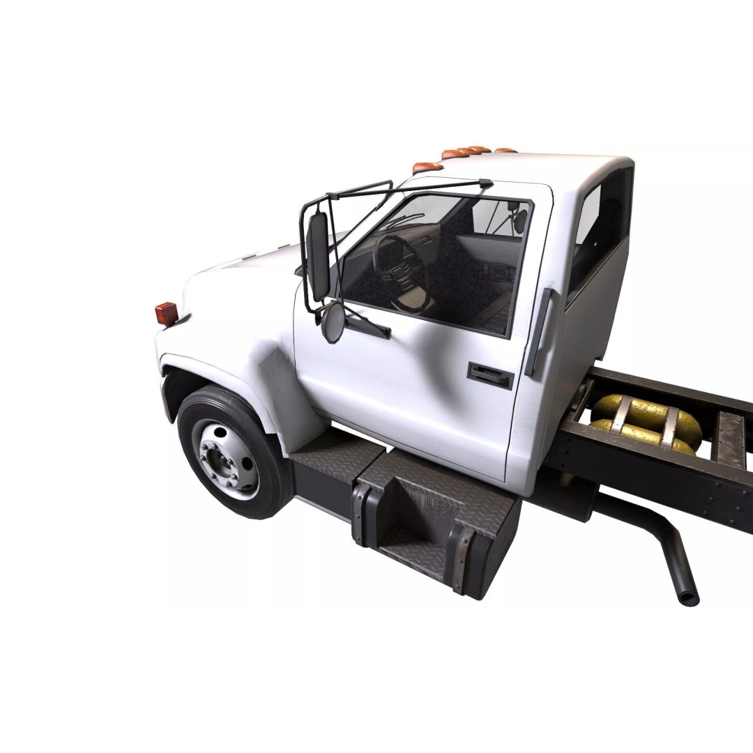 GMC Truck 3D Model – Low Poly Game Asset, FBX with PBR Textures - View 6