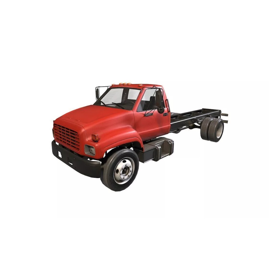 GMC Truck 3D Model – Low Poly Game Asset, FBX with PBR Textures - View 8