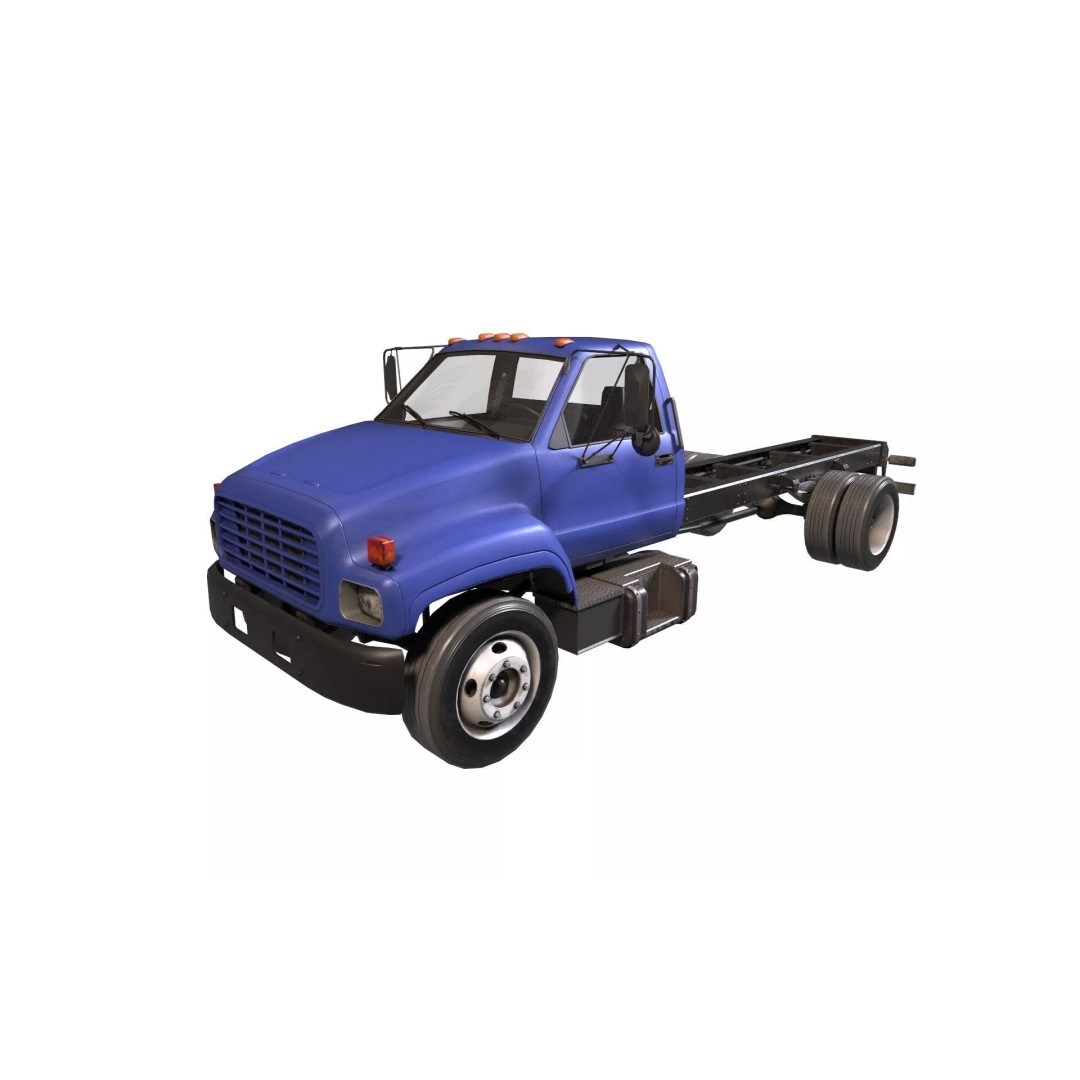 GMC Truck 3D Model – Low Poly Game Asset, FBX with PBR Textures - View 9