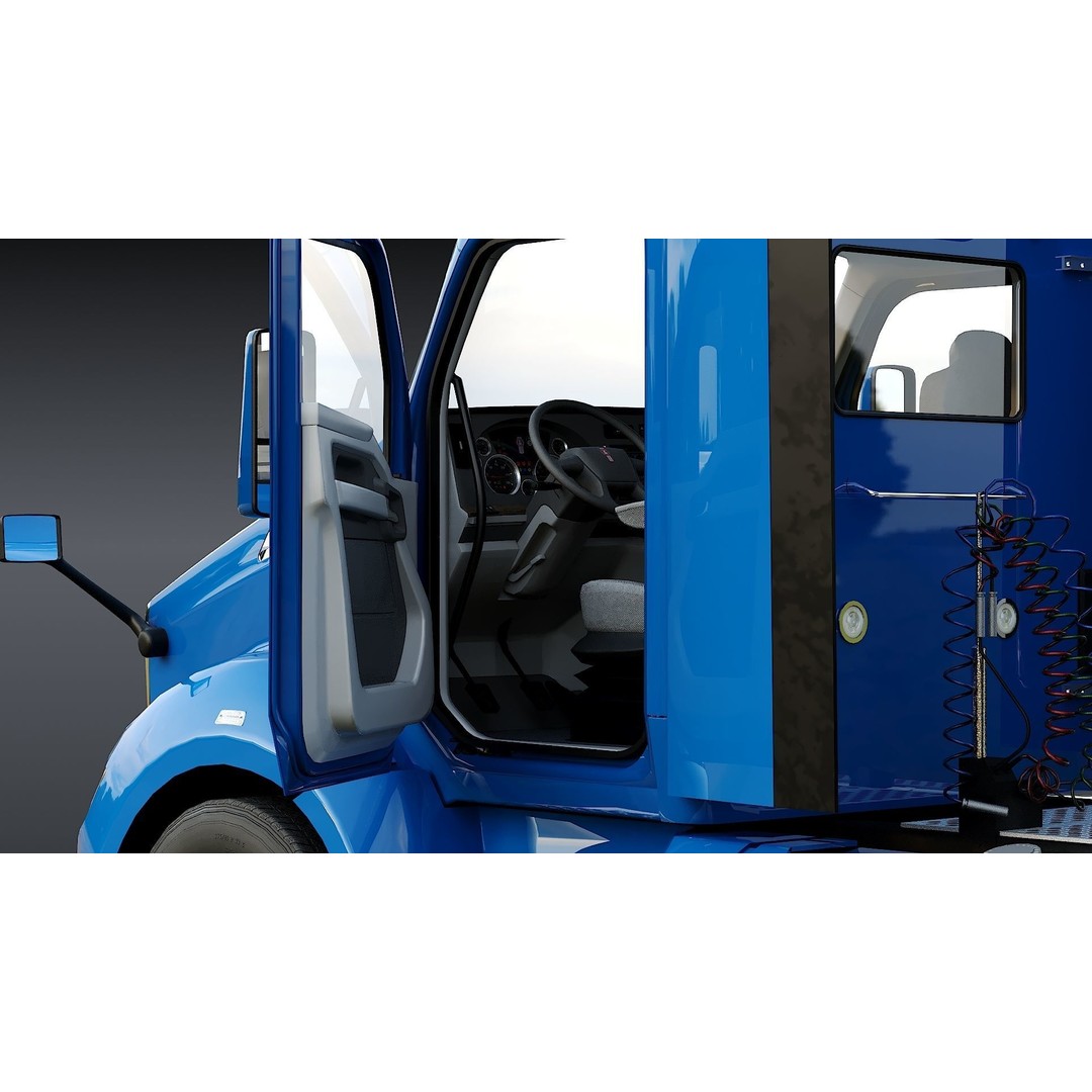 Kenworth T680 Day Cab 3D Model – Low Poly Game Asset, FBX, PBR - View 10