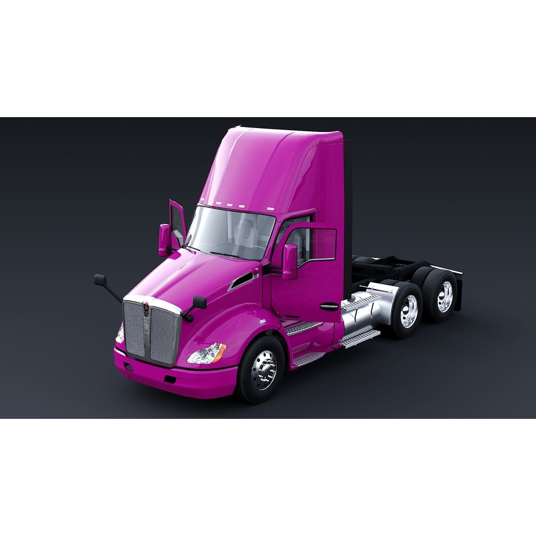 Kenworth T680 Day Cab 3D Model – Low Poly Game Asset, FBX, PBR - View 28