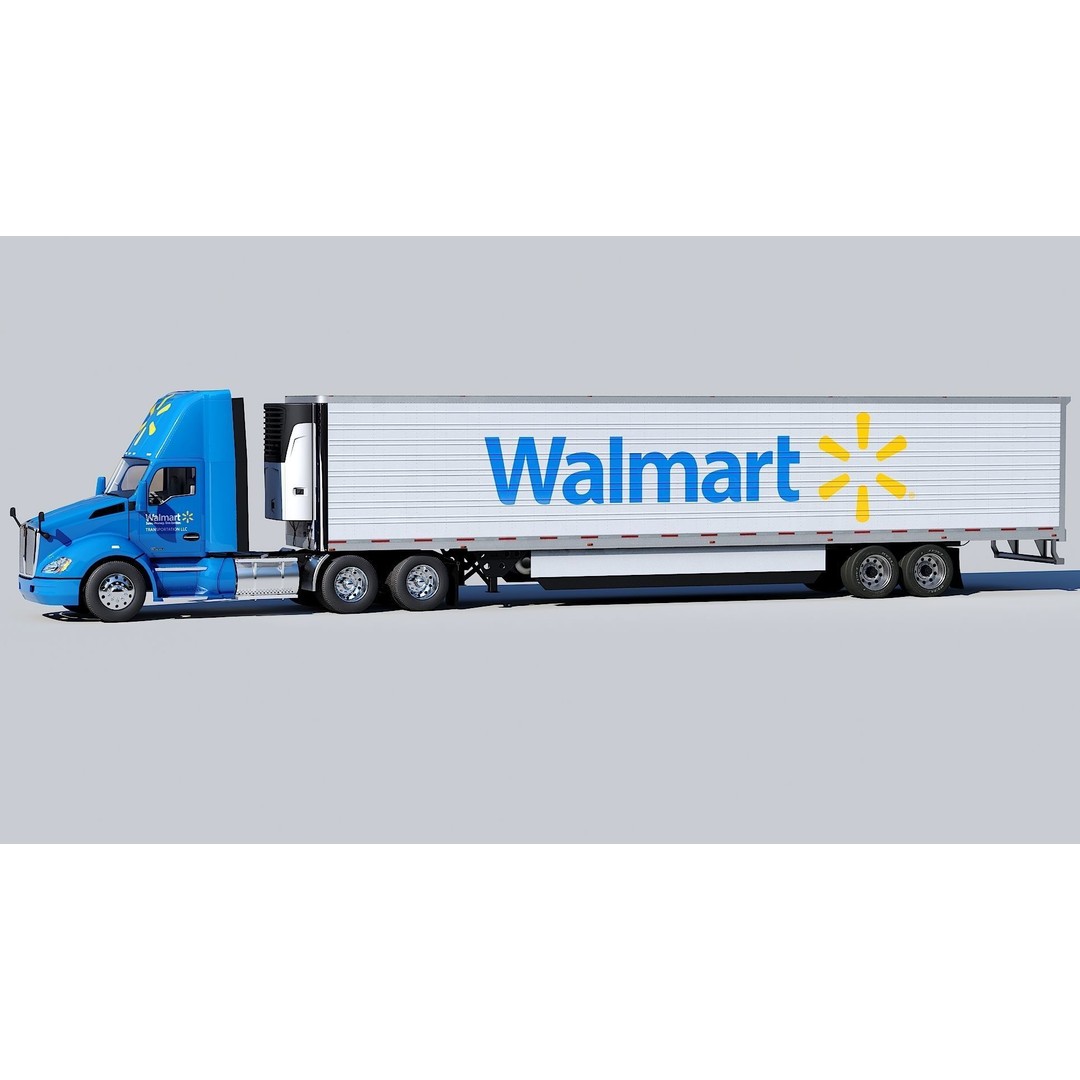 Kenworth T680 Day Cab 3D Model – Low Poly Game Asset, FBX, PBR - View 3
