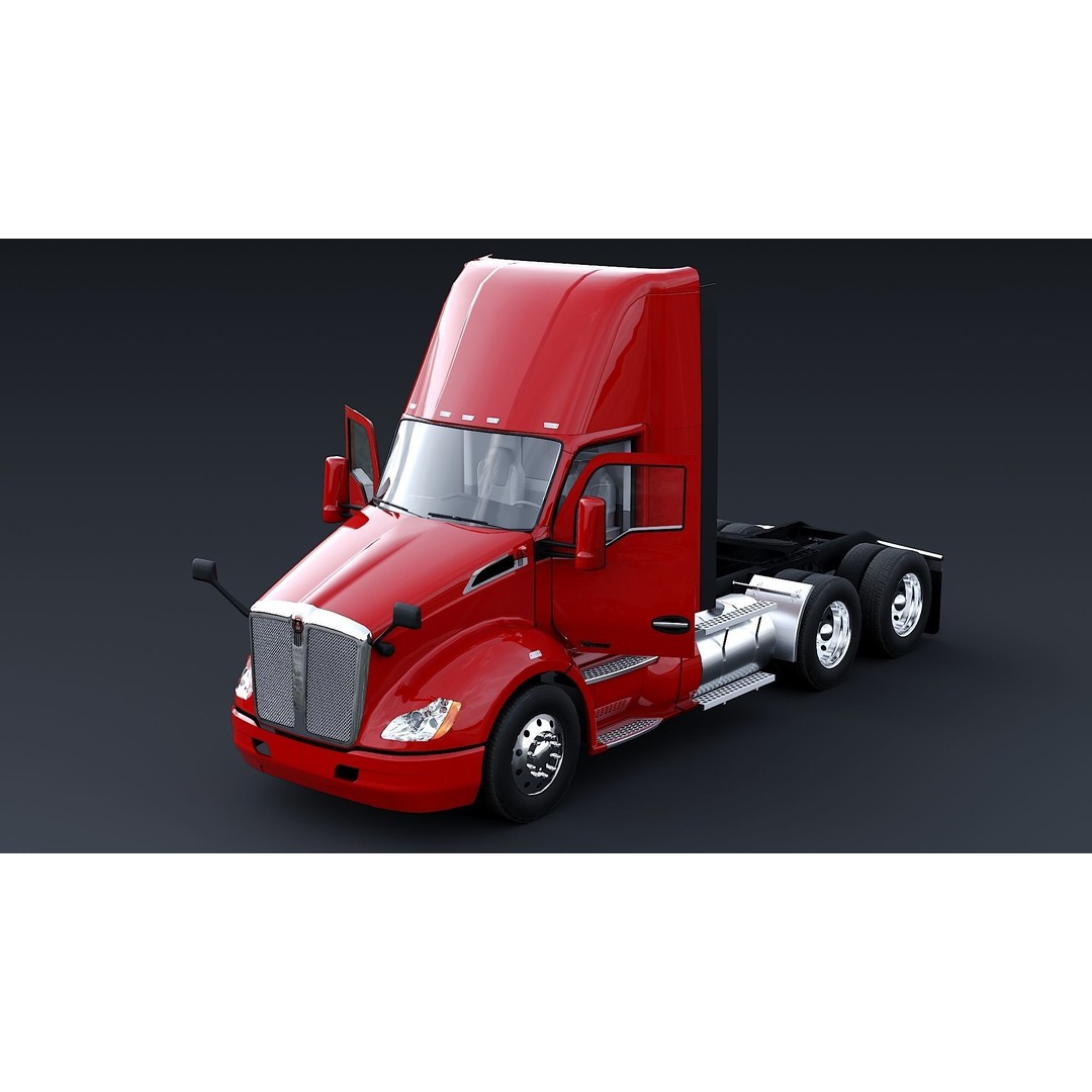 Kenworth T680 Day Cab 3D Model – Low Poly Game Asset, FBX, PBR - View 30