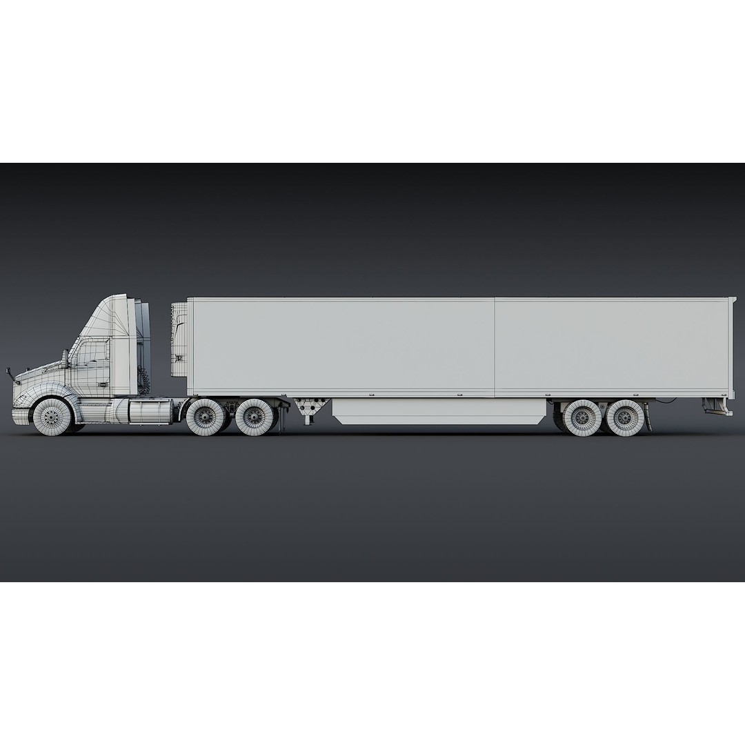 Kenworth T680 Day Cab 3D Model – Low Poly Game Asset, FBX, PBR - View 32