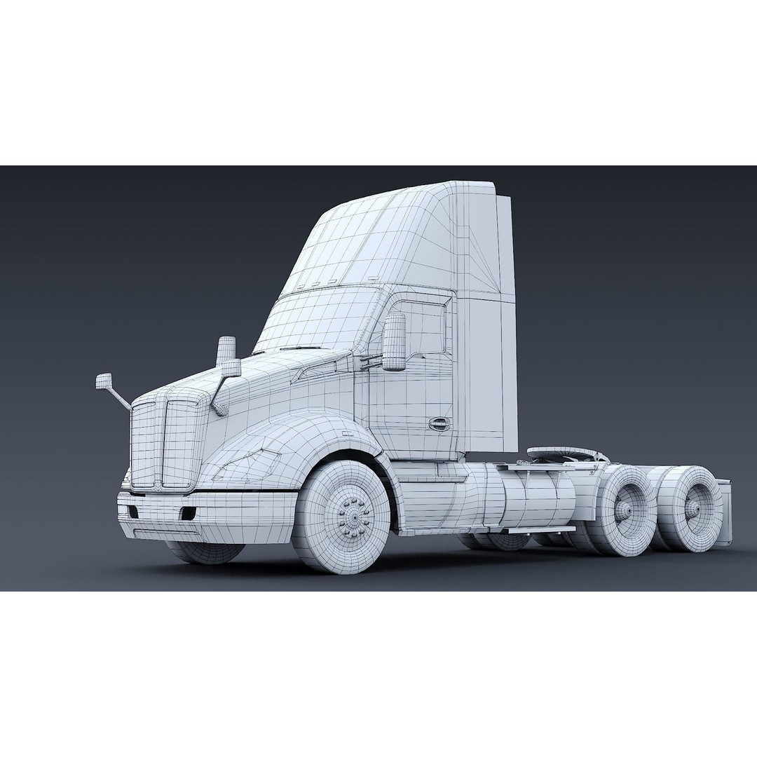 Kenworth T680 Day Cab 3D Model – Low Poly Game Asset, FBX, PBR - View 33