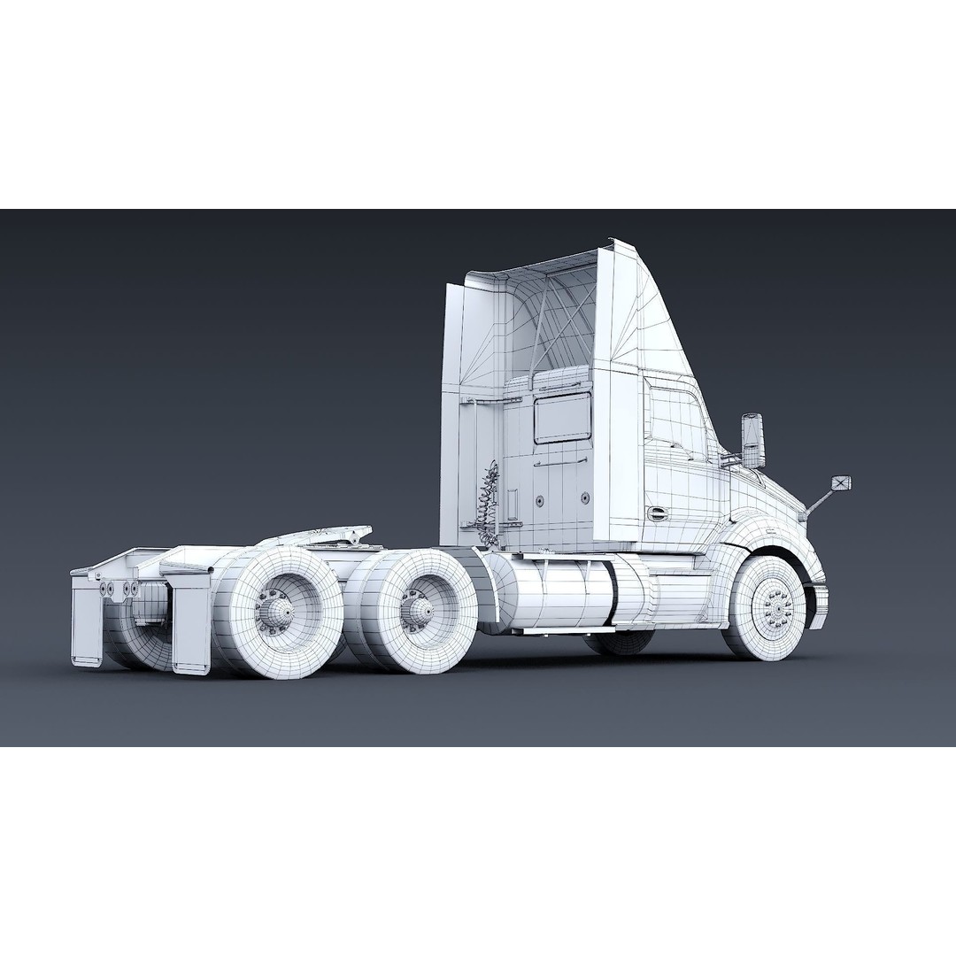 Kenworth T680 Day Cab 3D Model – Low Poly Game Asset, FBX, PBR - View 36