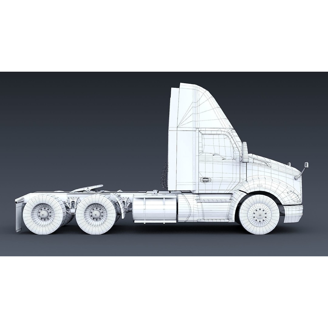 Kenworth T680 Day Cab 3D Model – Low Poly Game Asset, FBX, PBR - View 37