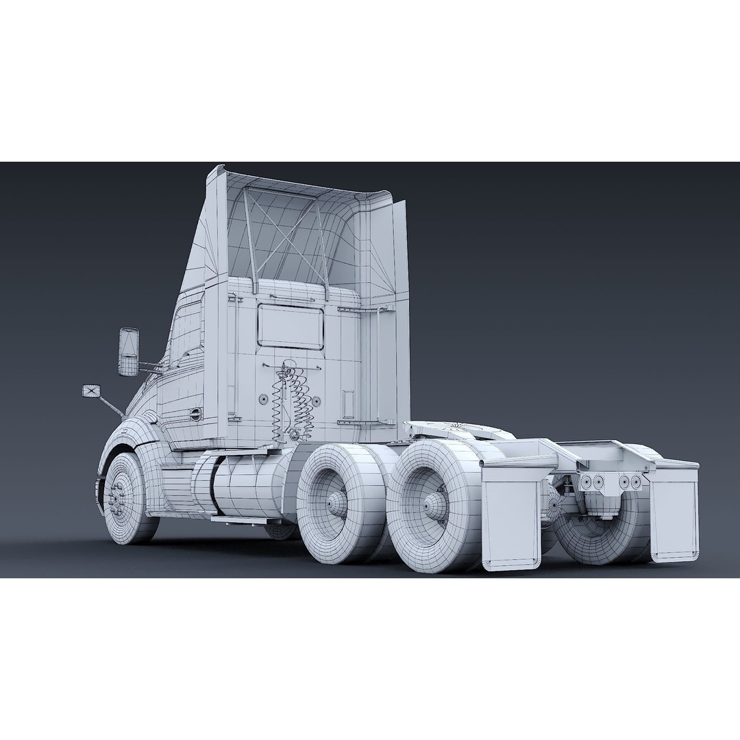 Kenworth T680 Day Cab 3D Model – Low Poly Game Asset, FBX, PBR - View 38