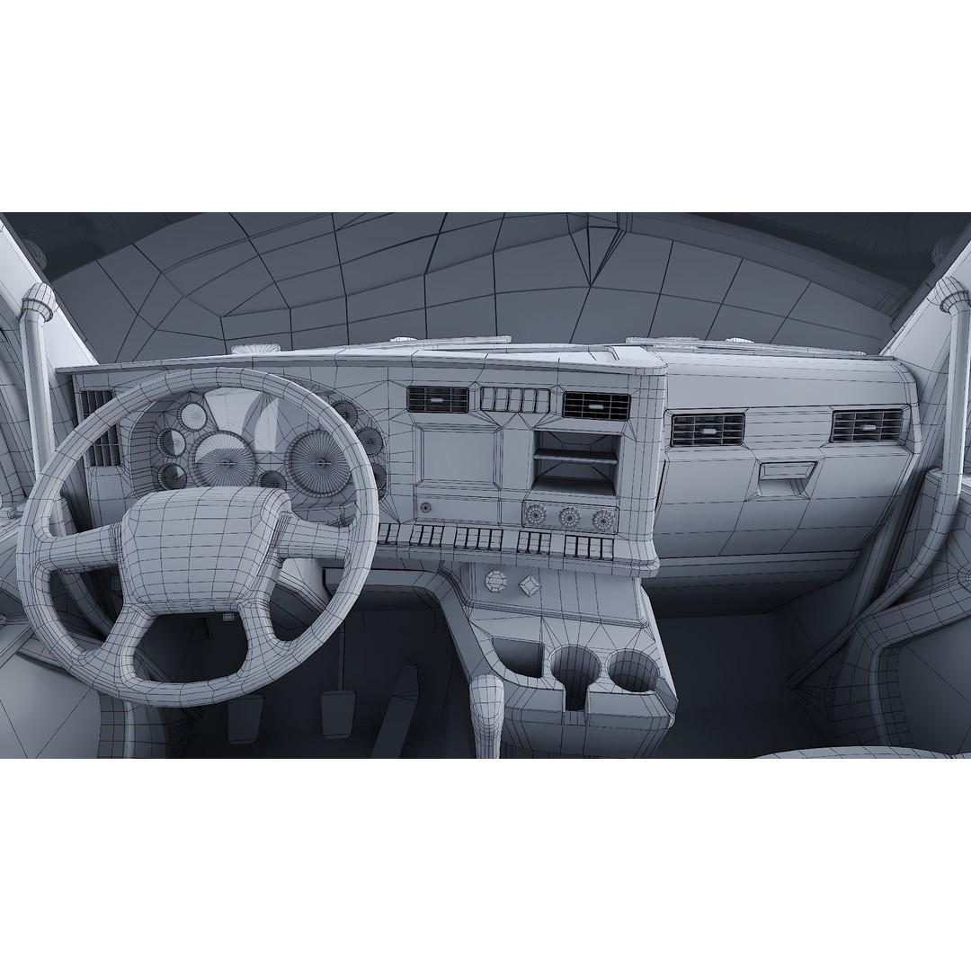 Kenworth T680 Day Cab 3D Model – Low Poly Game Asset, FBX, PBR - View 39