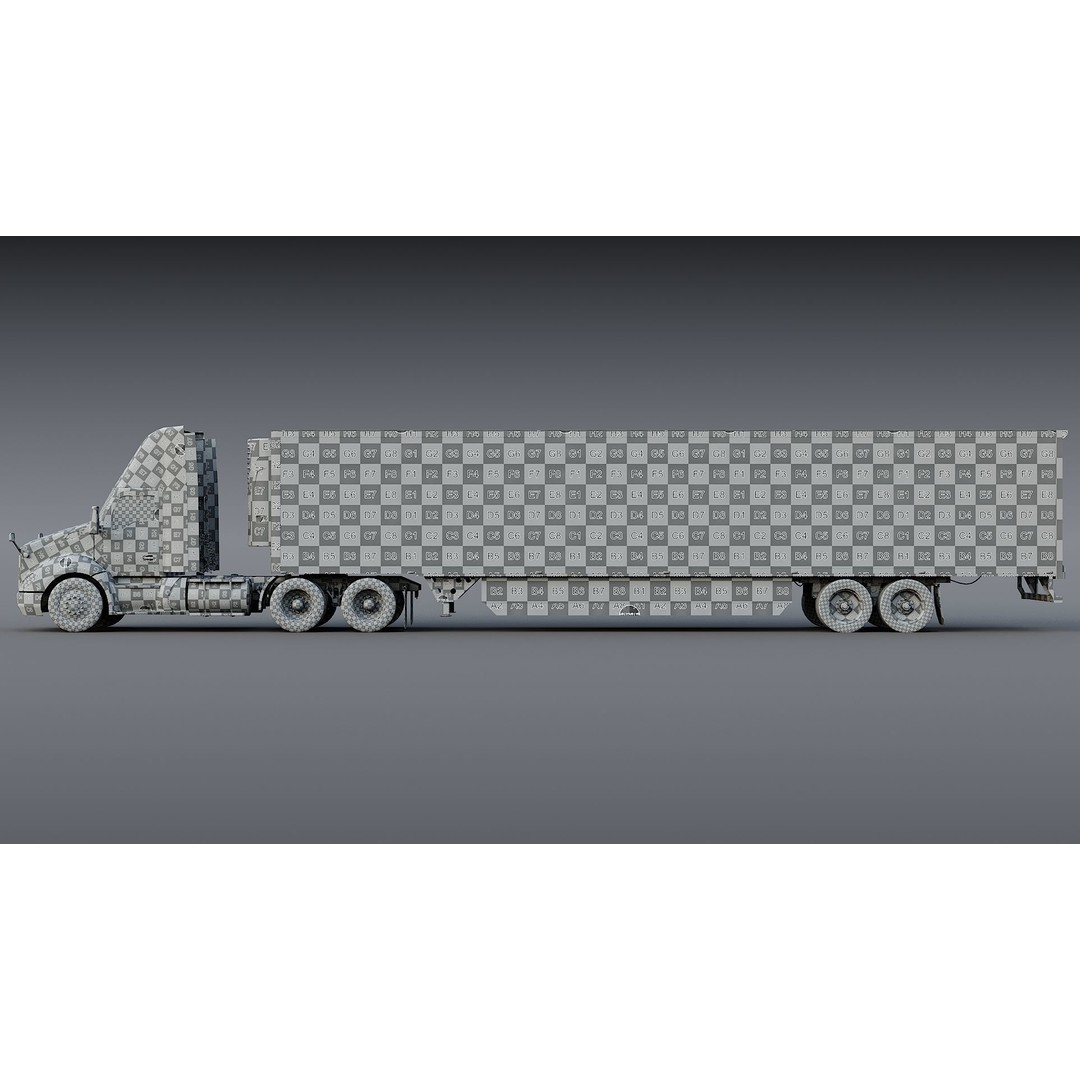 Kenworth T680 Day Cab 3D Model – Low Poly Game Asset, FBX, PBR - View 44