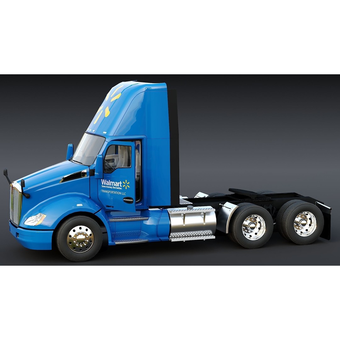Kenworth T680 Day Cab 3D Model – Low Poly Game Asset, FBX, PBR - View 9