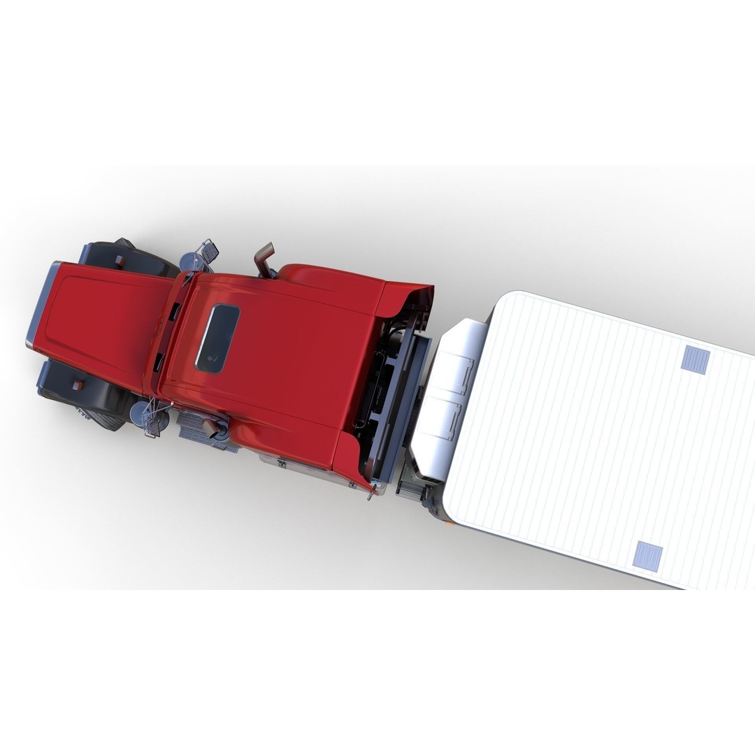Freightliner Classic XL 3D Model – Low Poly Game Ready Truck Trailer - View 10