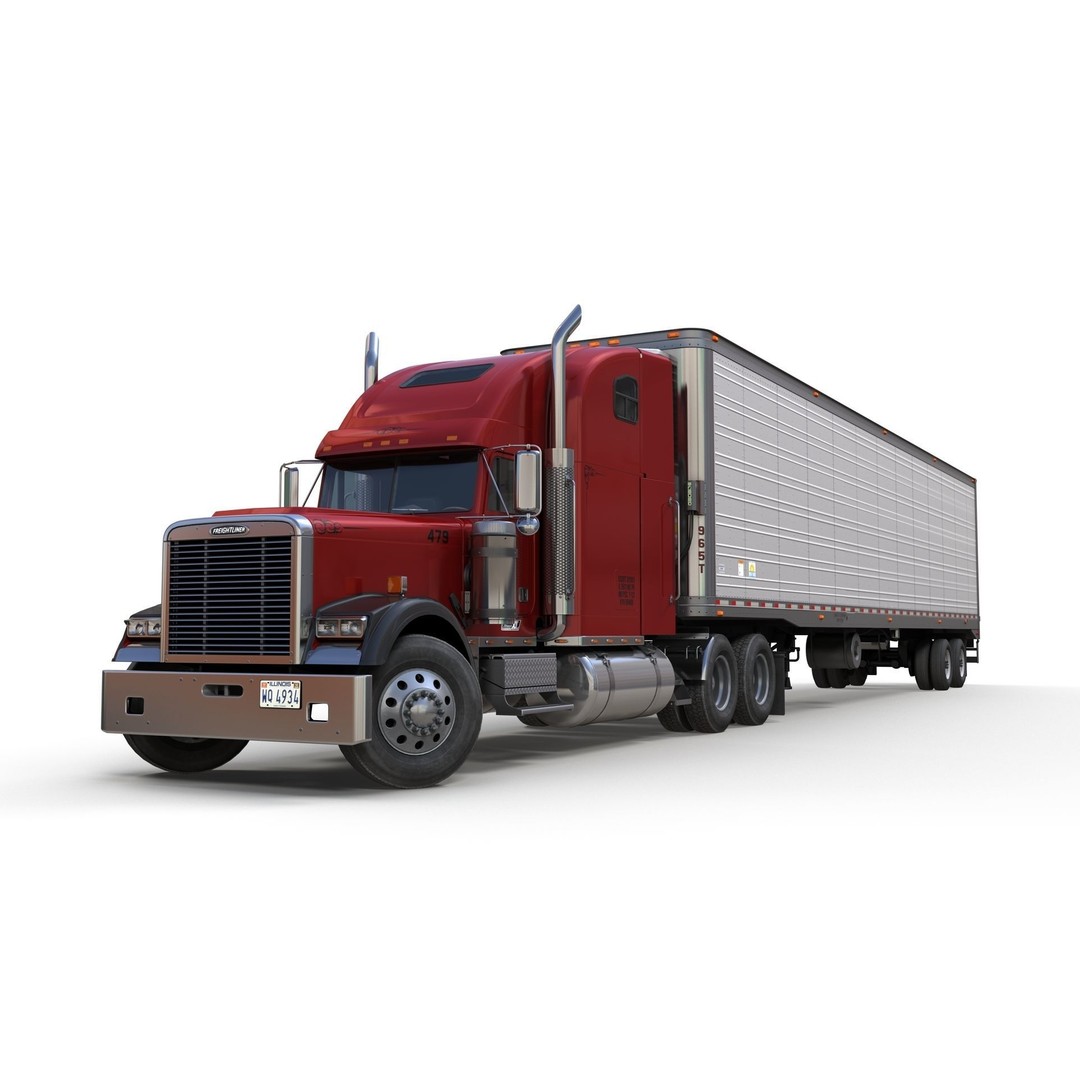 Freightliner Classic XL 3D Model – Low Poly Game Ready Truck Trailer - View 11