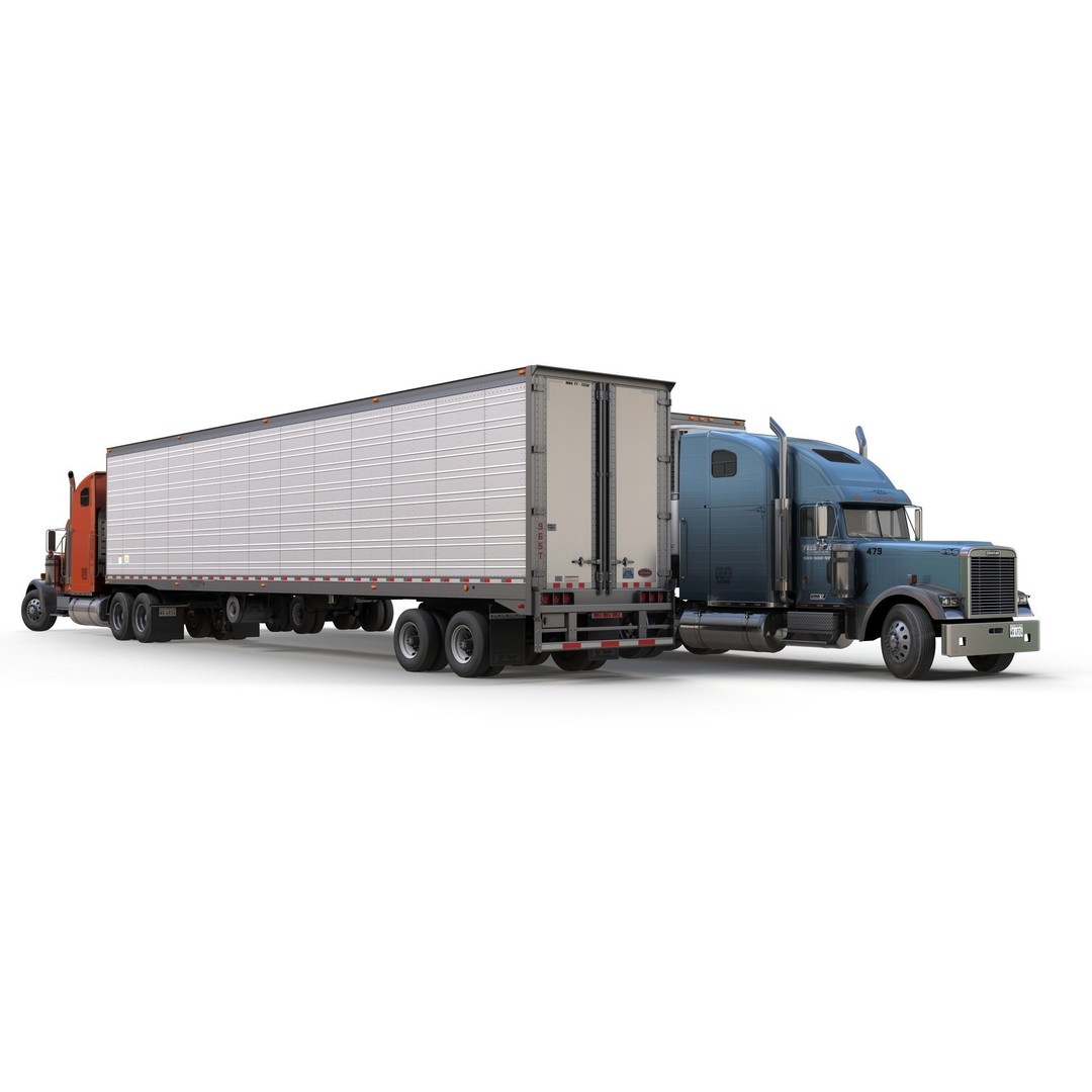 Freightliner Classic XL 3D Model – Low Poly Game Ready Truck Trailer - View 13