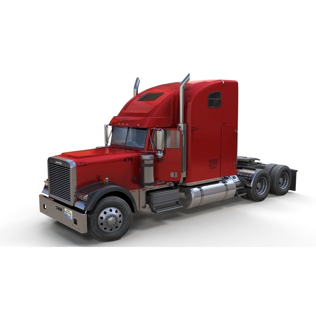 Freightliner Classic XL 3D Model – Low Poly Game Ready Truck Trailer - View 19