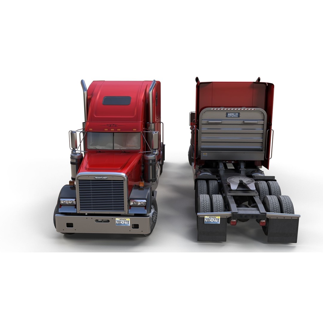Freightliner Classic XL 3D Model – Low Poly Game Ready Truck Trailer - View 20