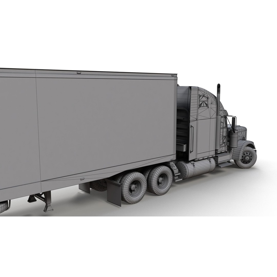 Freightliner Classic XL 3D Model – Low Poly Game Ready Truck Trailer - View 25