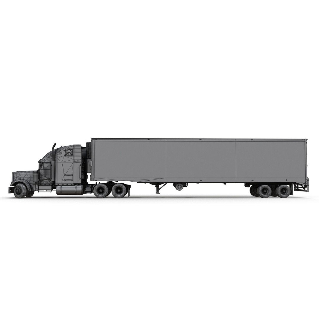 Freightliner Classic XL 3D Model – Low Poly Game Ready Truck Trailer - View 27
