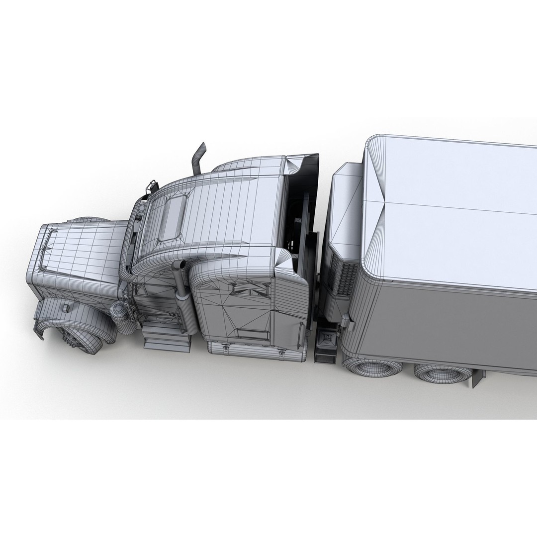 Freightliner Classic XL 3D Model – Low Poly Game Ready Truck Trailer - View 28