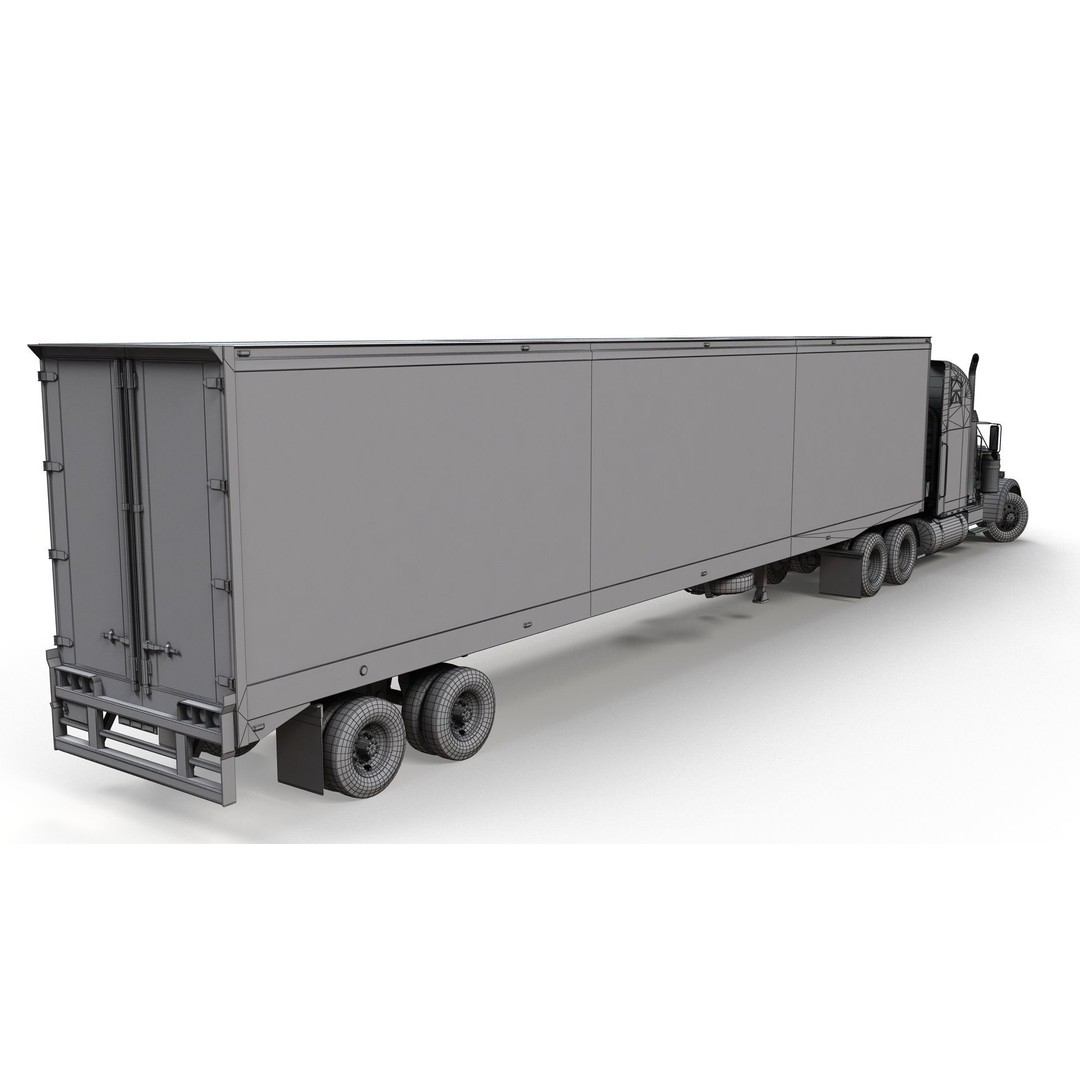Freightliner Classic XL 3D Model – Low Poly Game Ready Truck Trailer - View 29