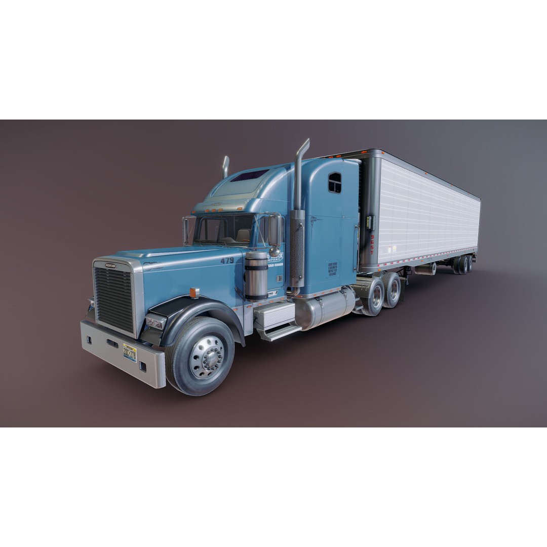 Freightliner Classic XL 3D Model – Low Poly Game Ready Truck Trailer - View 31