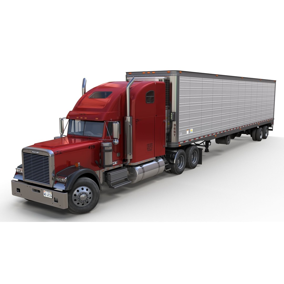 Freightliner Classic XL 3D Model – Low Poly Game Ready Truck Trailer - View 4