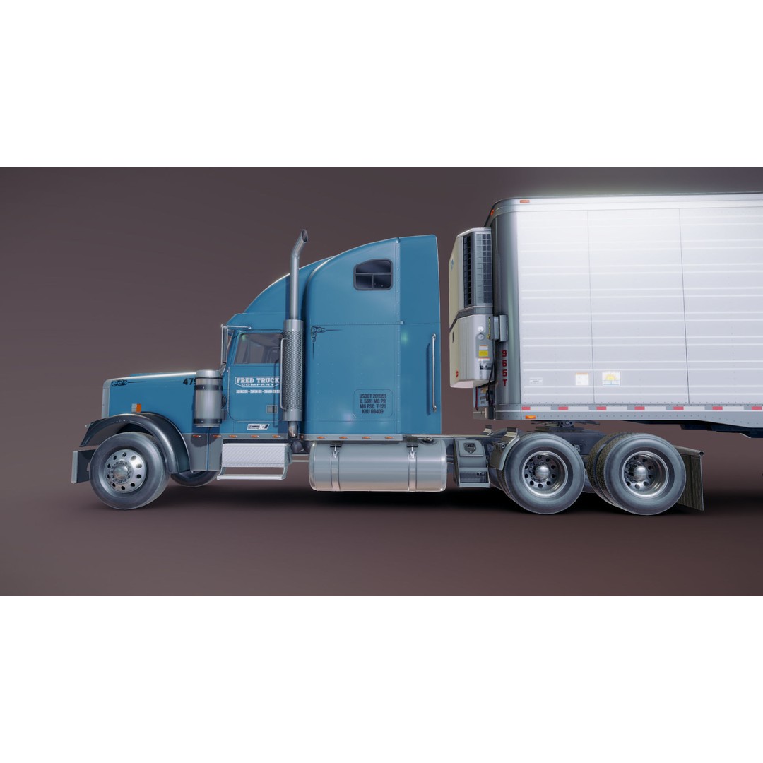 Freightliner Classic XL 3D Model – Low Poly Game Ready Truck Trailer - View 40