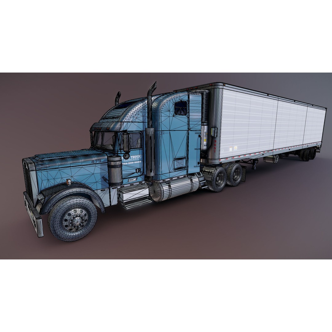 Freightliner Classic XL 3D Model – Low Poly Game Ready Truck Trailer - View 44