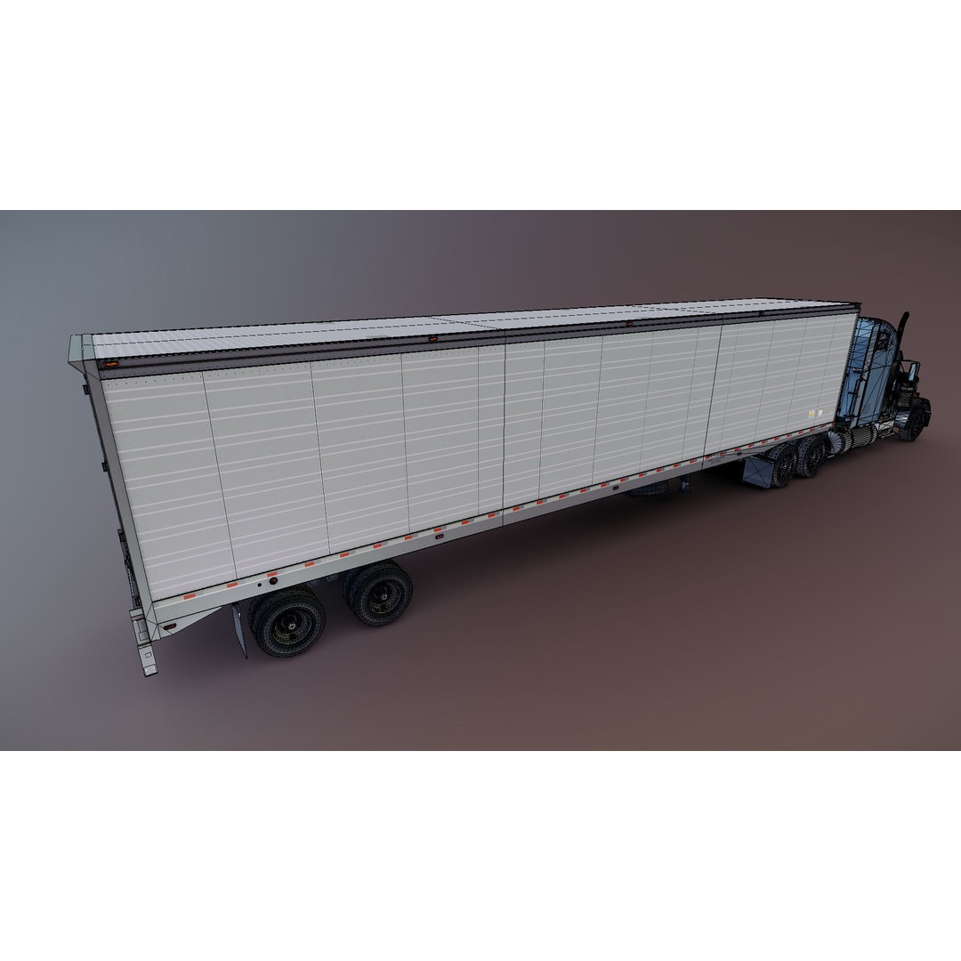 Freightliner Classic XL 3D Model – Low Poly Game Ready Truck Trailer - View 45