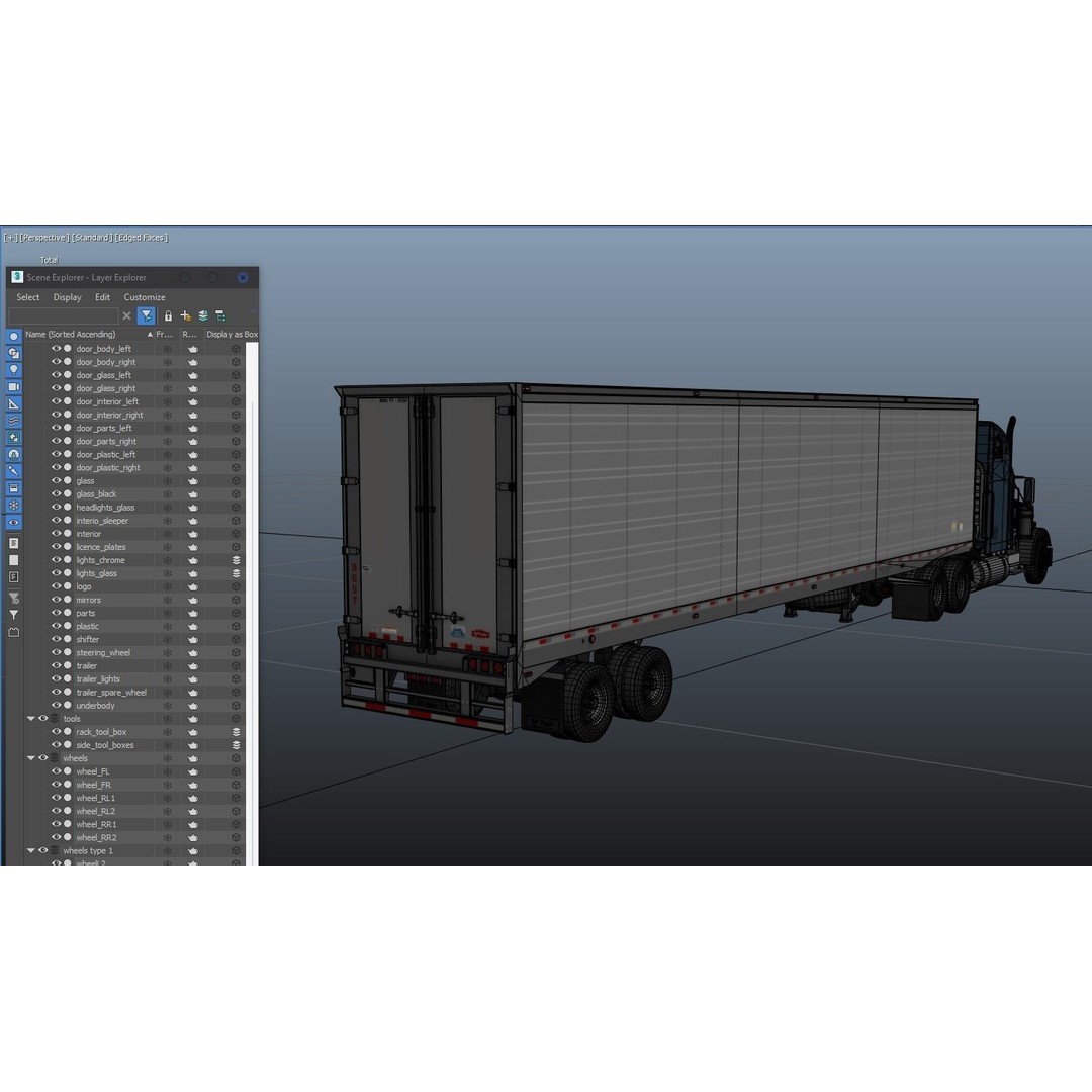 Freightliner Classic XL 3D Model – Low Poly Game Ready Truck Trailer - View 50