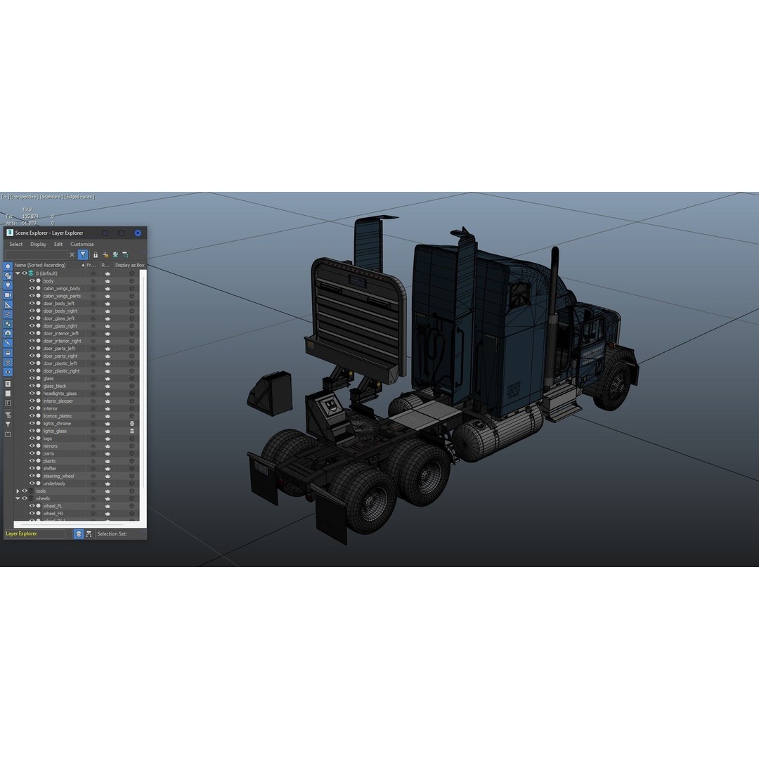 Freightliner Classic XL 3D Model – Low Poly Game Ready Truck Trailer - View 54