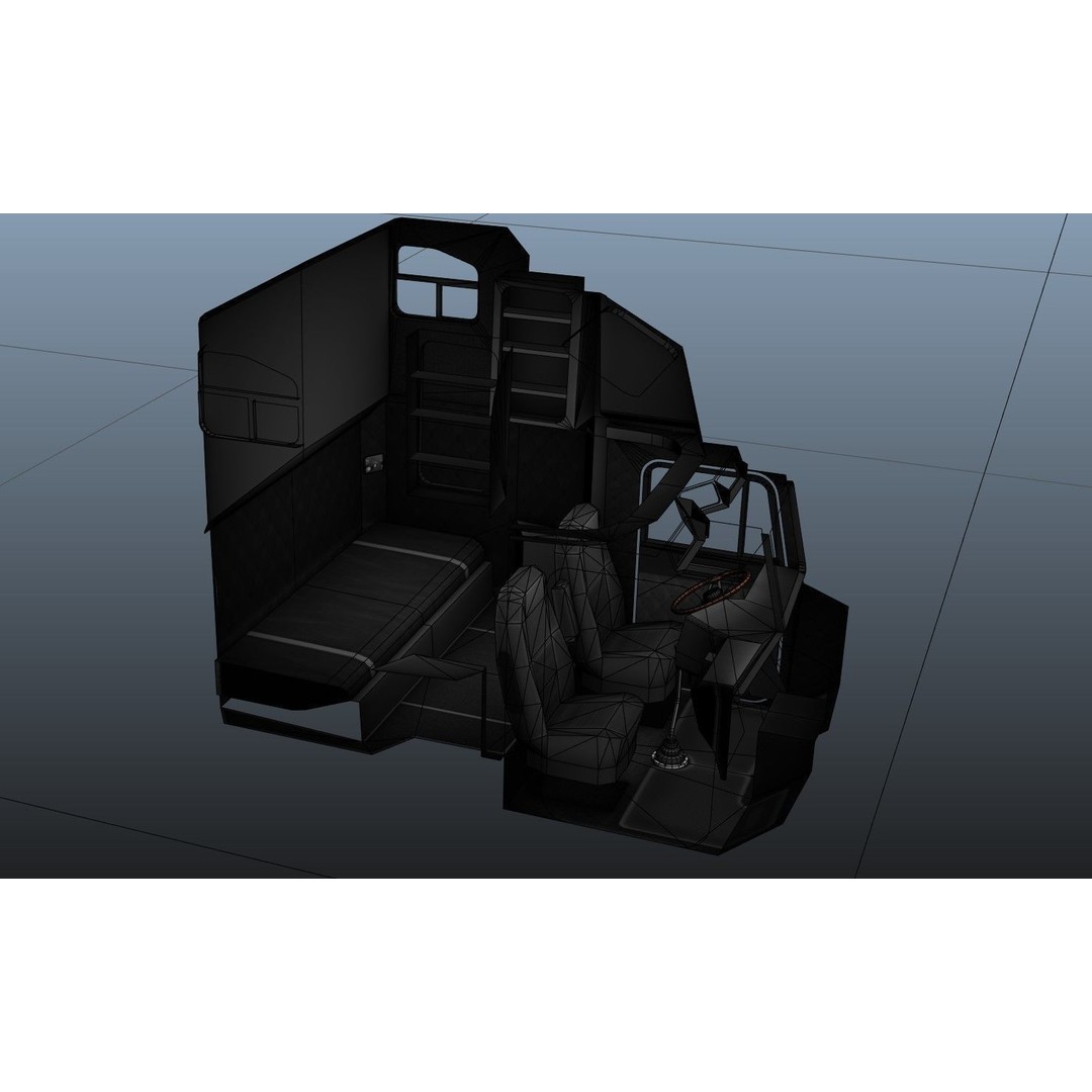 Freightliner Classic XL 3D Model – Low Poly Game Ready Truck Trailer - View 56