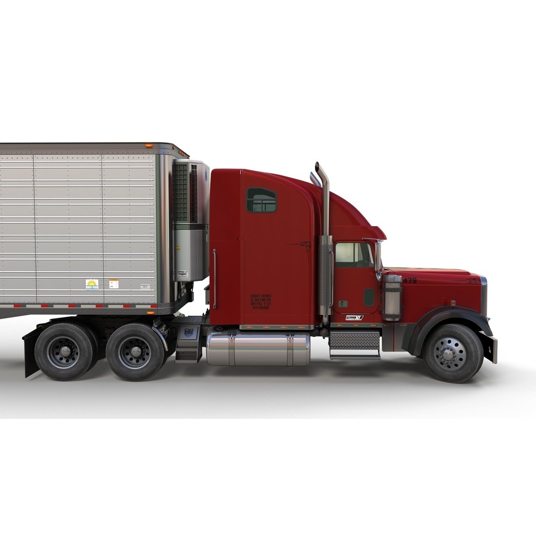 Freightliner Classic XL 3D Model – Low Poly Game Ready Truck Trailer - View 6