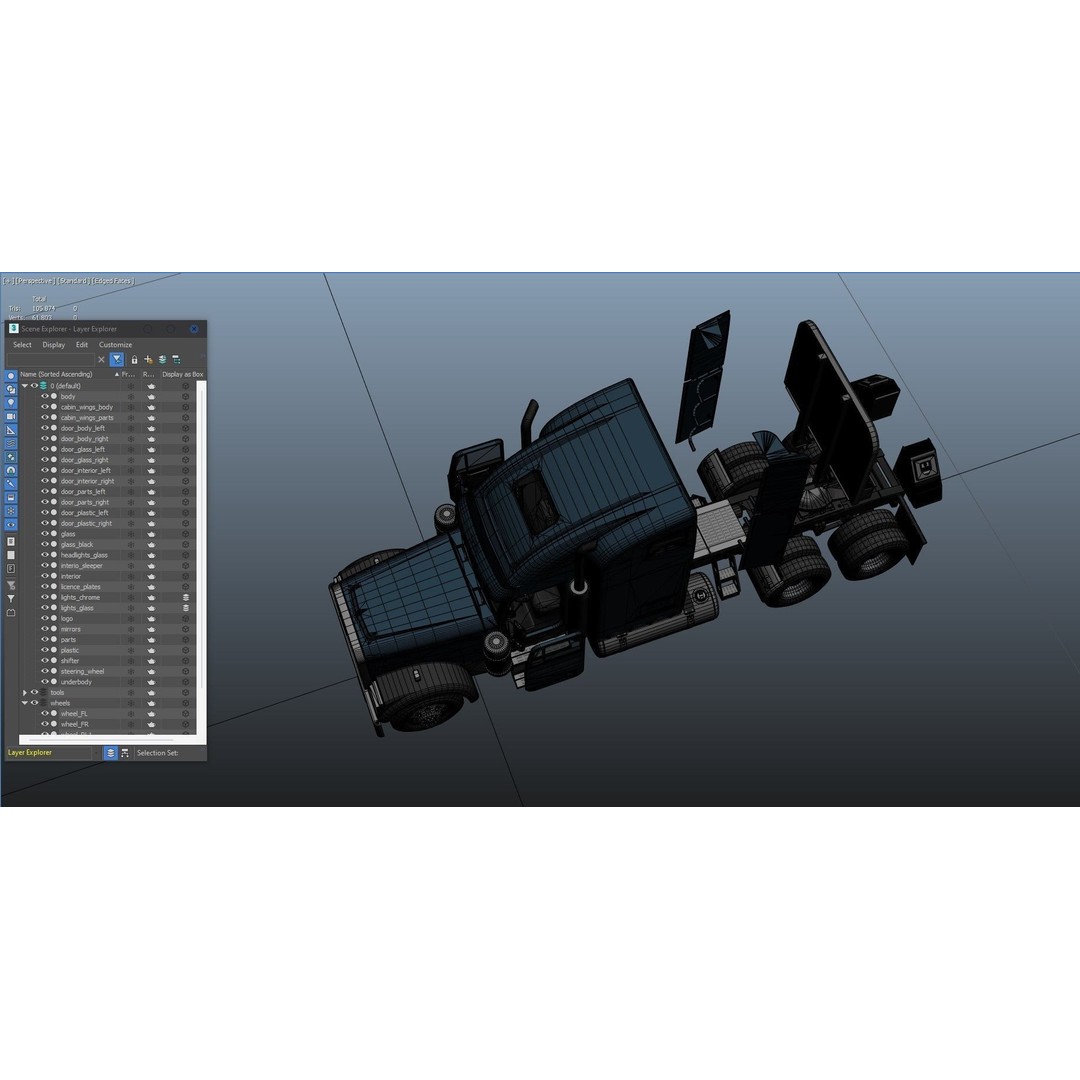 Freightliner Classic XL 3D Model – Low Poly Game Ready Truck Trailer - View 61