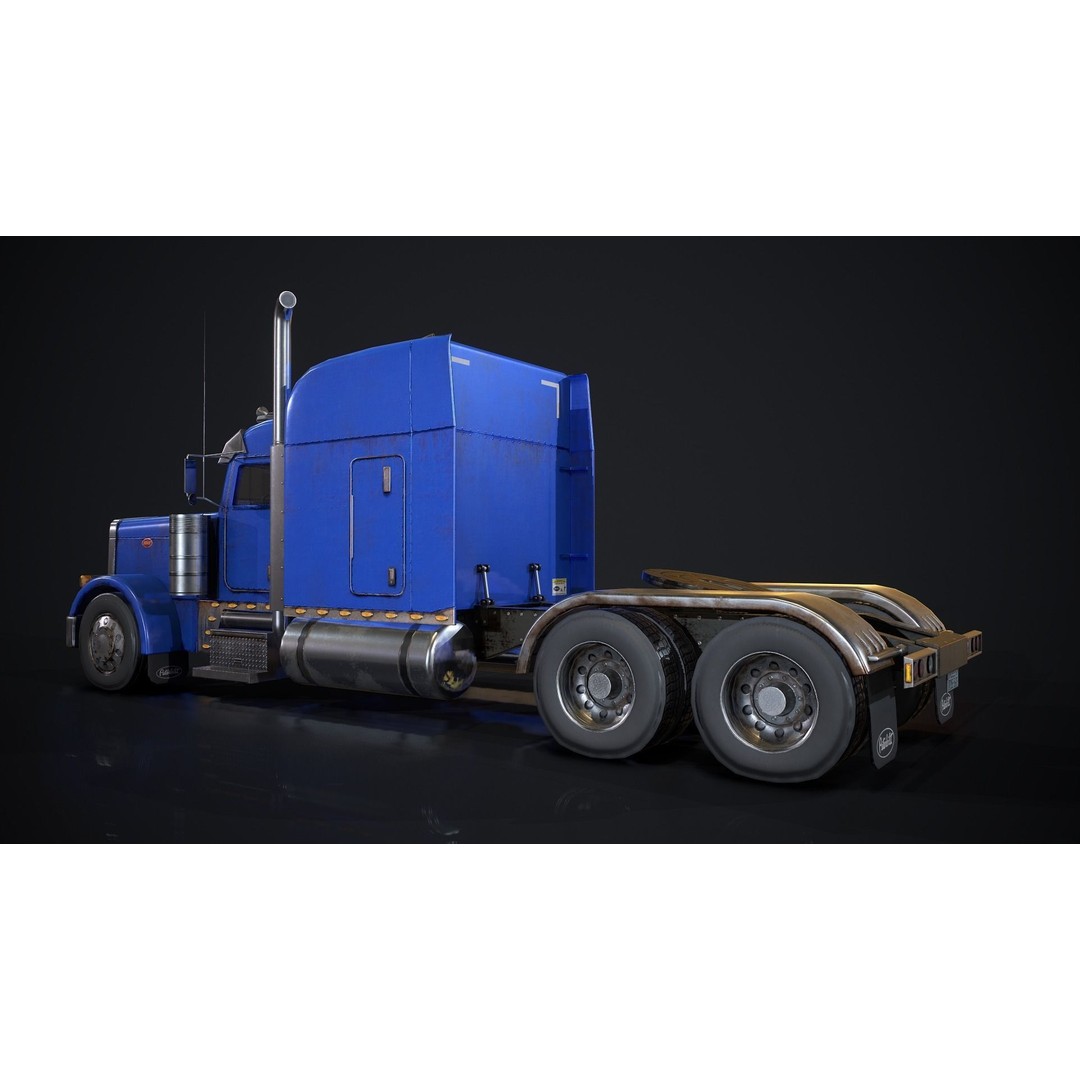 American Peterbilt Truck 3D Model – Low Poly PBR Game Asset, FBX - View 4
