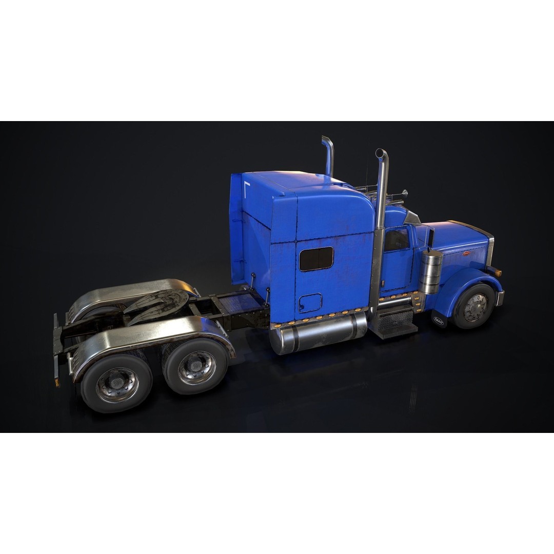 American Peterbilt Truck 3D Model – Low Poly PBR Game Asset, FBX - View 5