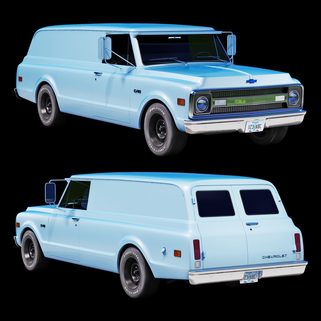 Chevrolet Suburban 1969 3D Model – High Poly Game-Ready Asset, FBX - View 10