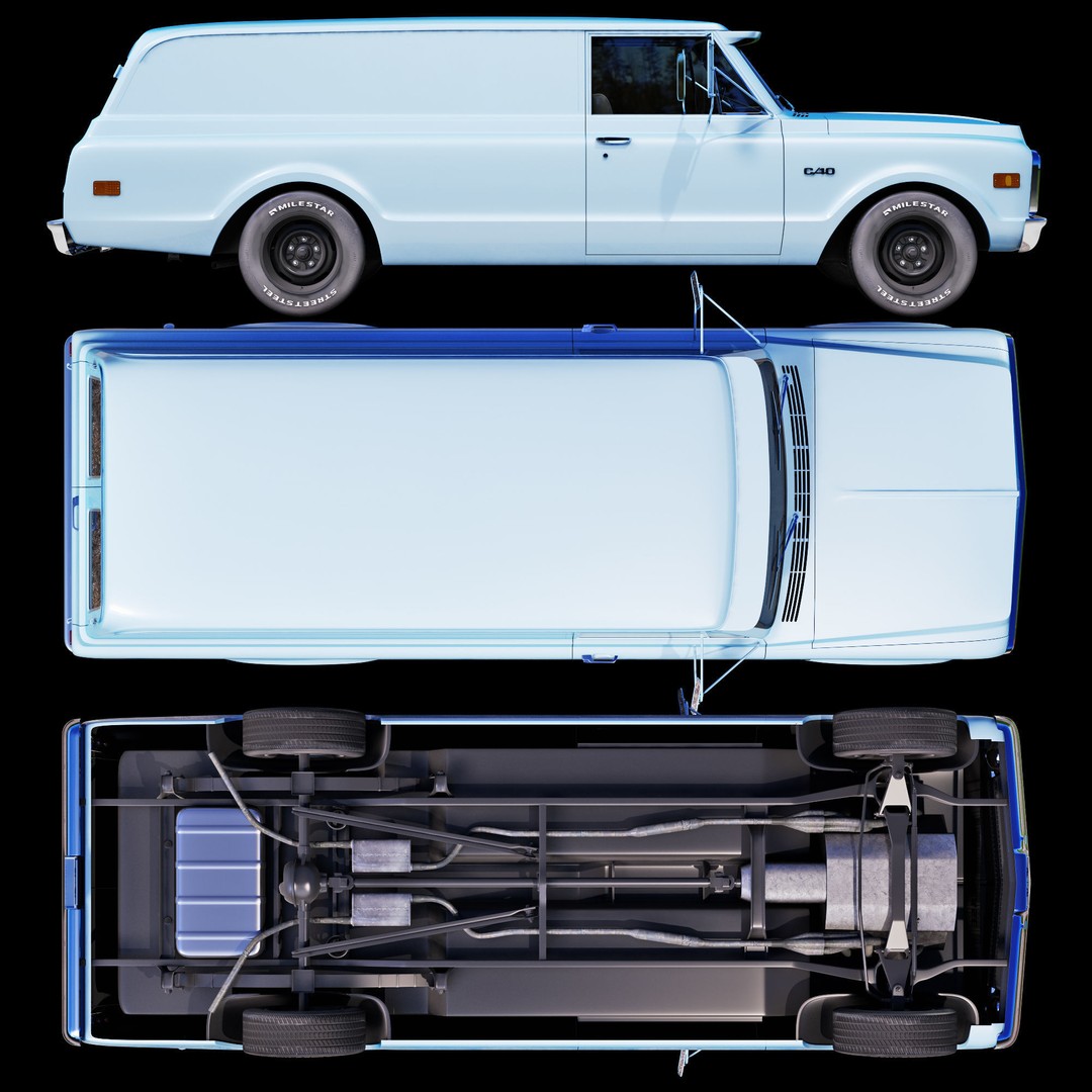 Chevrolet Suburban 1969 3D Model – High Poly Game-Ready Asset, FBX - View 11