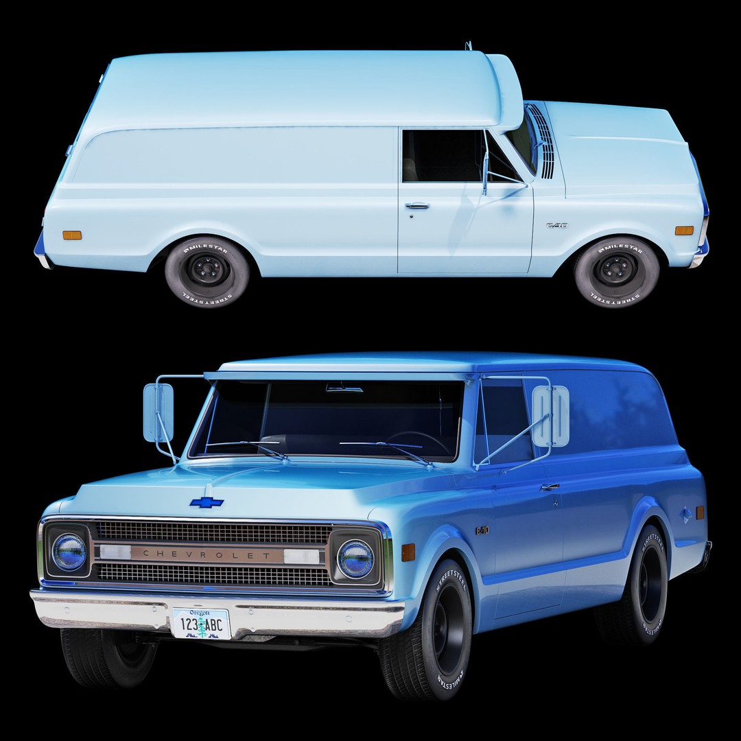 Chevrolet Suburban 1969 3D Model – High Poly Game-Ready Asset, FBX - View 14